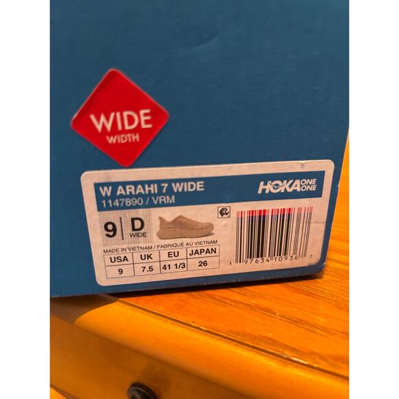 Hoka Women Arahi 7 in Vanilla Cream New! Size 9 Wide - Picture 8 of 8